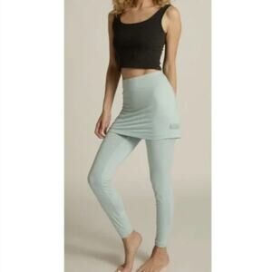 NEW Faceplant Dreams Bamboo Ultra Soft Skort Leggings Aqua Blue Loungewear Spa